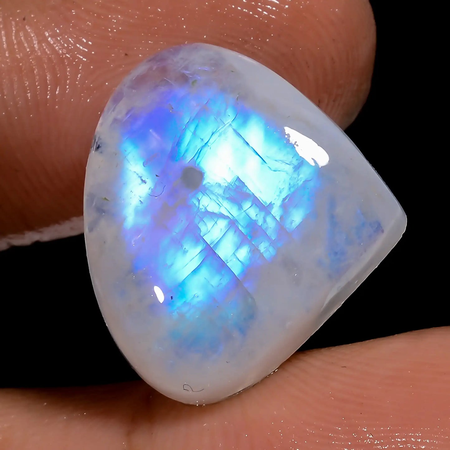 Rainbow Moonstone Heart Shape Cabochon Loose Gemstone Natural 15.5 Ct. 16X18X5 mm V-7088
