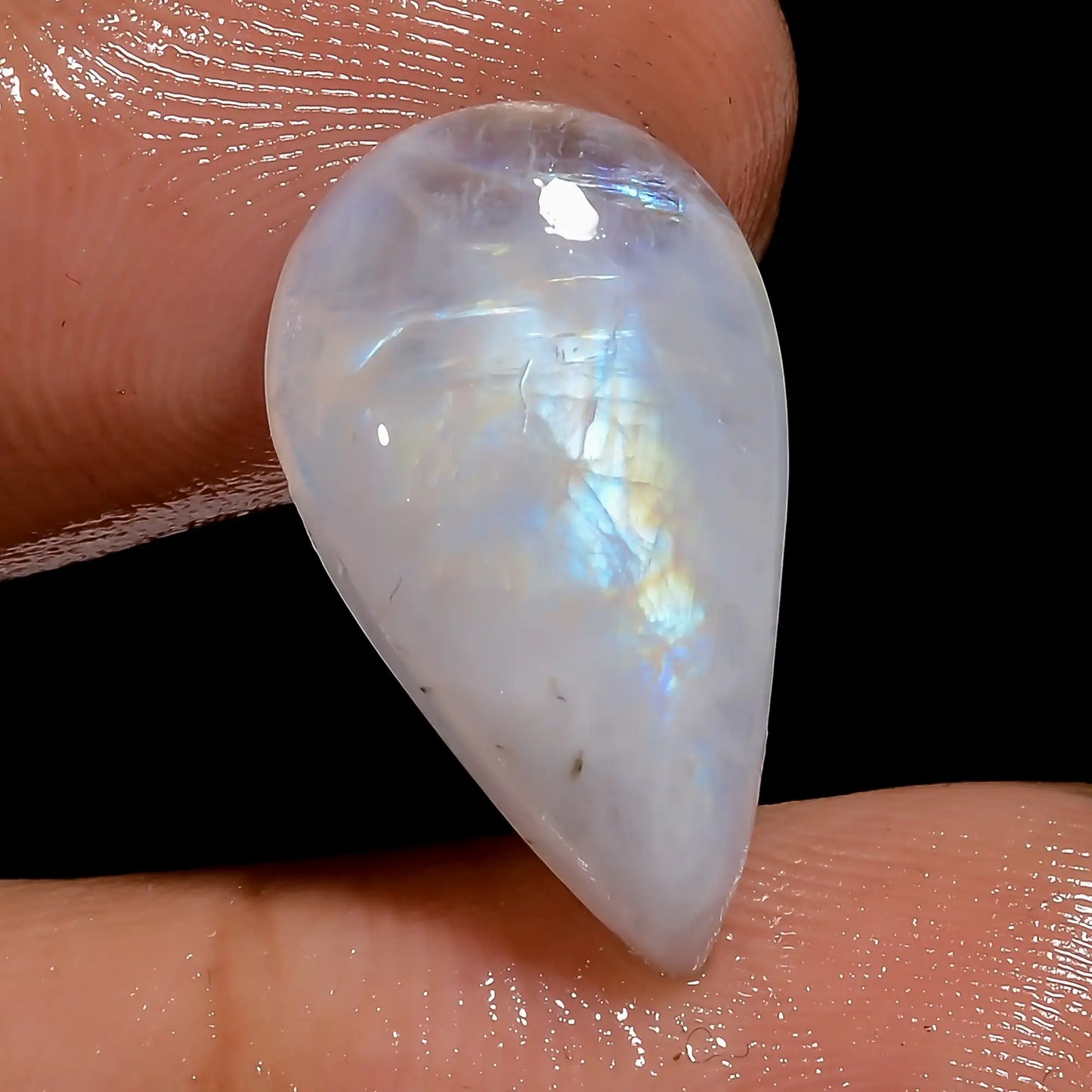 Rainbow Moonstone Pear Shape Cabochon Loose Gemstone Natural 10 Ct. 19X10X5 mm V-7095