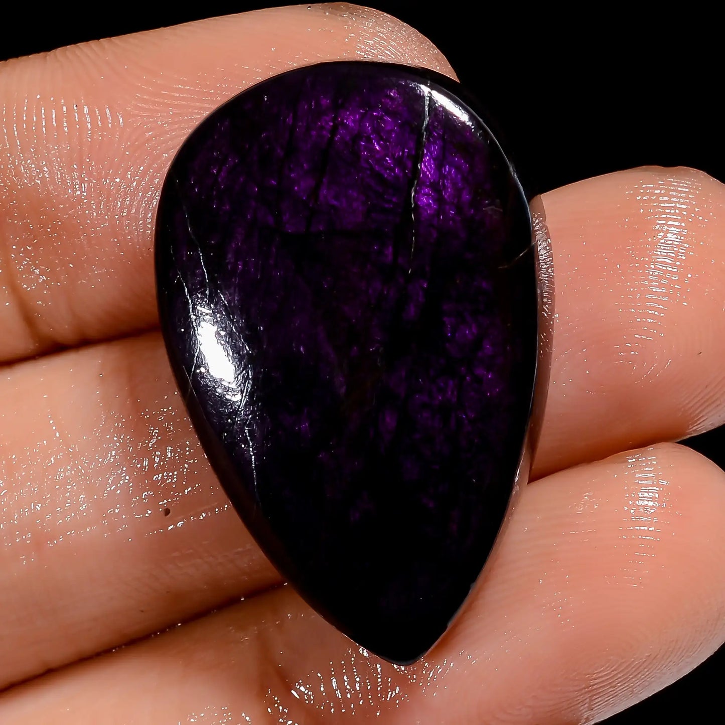 Purpurite Pear Shape Cabochon Loose Gemstone Natural 38 Ct. 27X18X5 mm V-7104