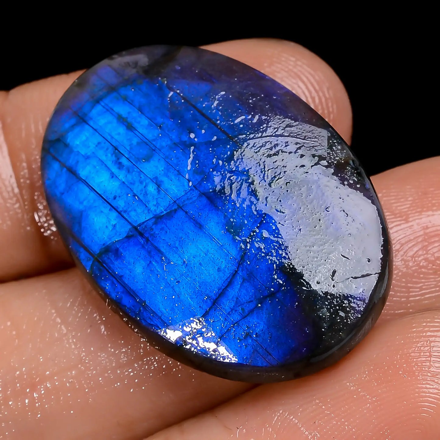 Blue Labradorite Oval Shape Faceted Loose Gemstone Natural 26 Ct. 28X19X4 mm V-7119