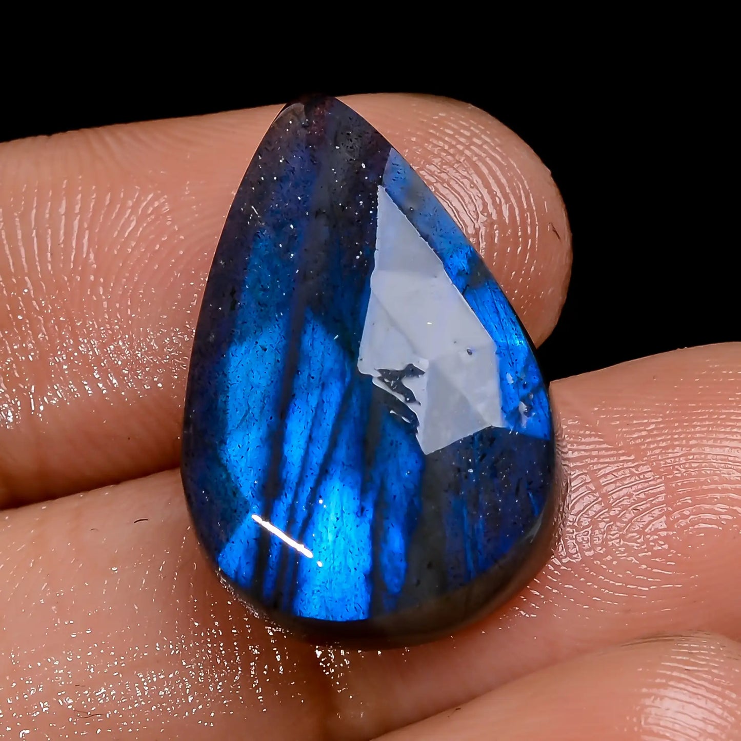 Blue Labradorite Pear Shape Faceted Loose Gemstone Natural 17.5 Ct. 20X13X6 mm V-7128