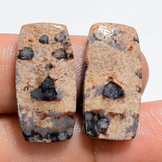 Viper Skin Radiant Shape Cabochon Loose Gemstone Pair Natural 17 Ct. 20X10X3 mm V-7195