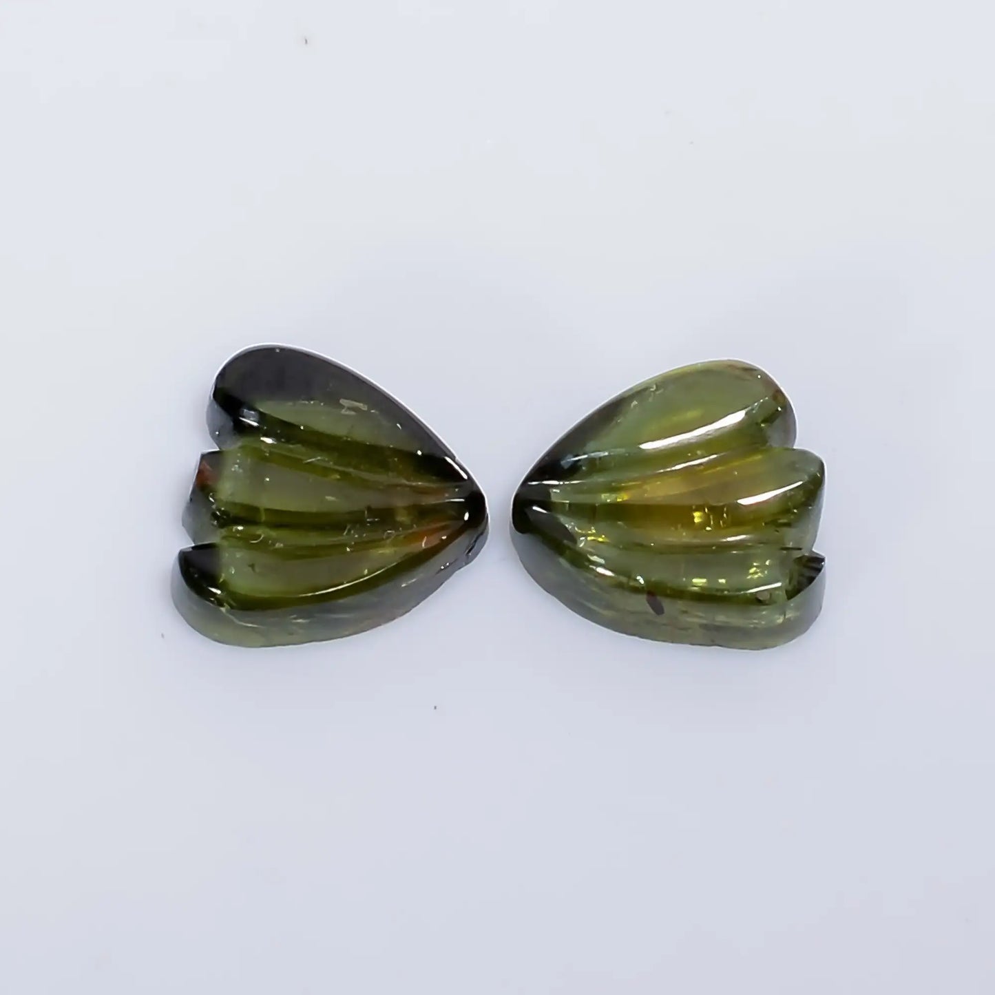 Watermelon Tourmaline Butterfly Shape Carved Loose Gemstone Pair Natural 2.5 Ct. 6X6X1 mm V-7556