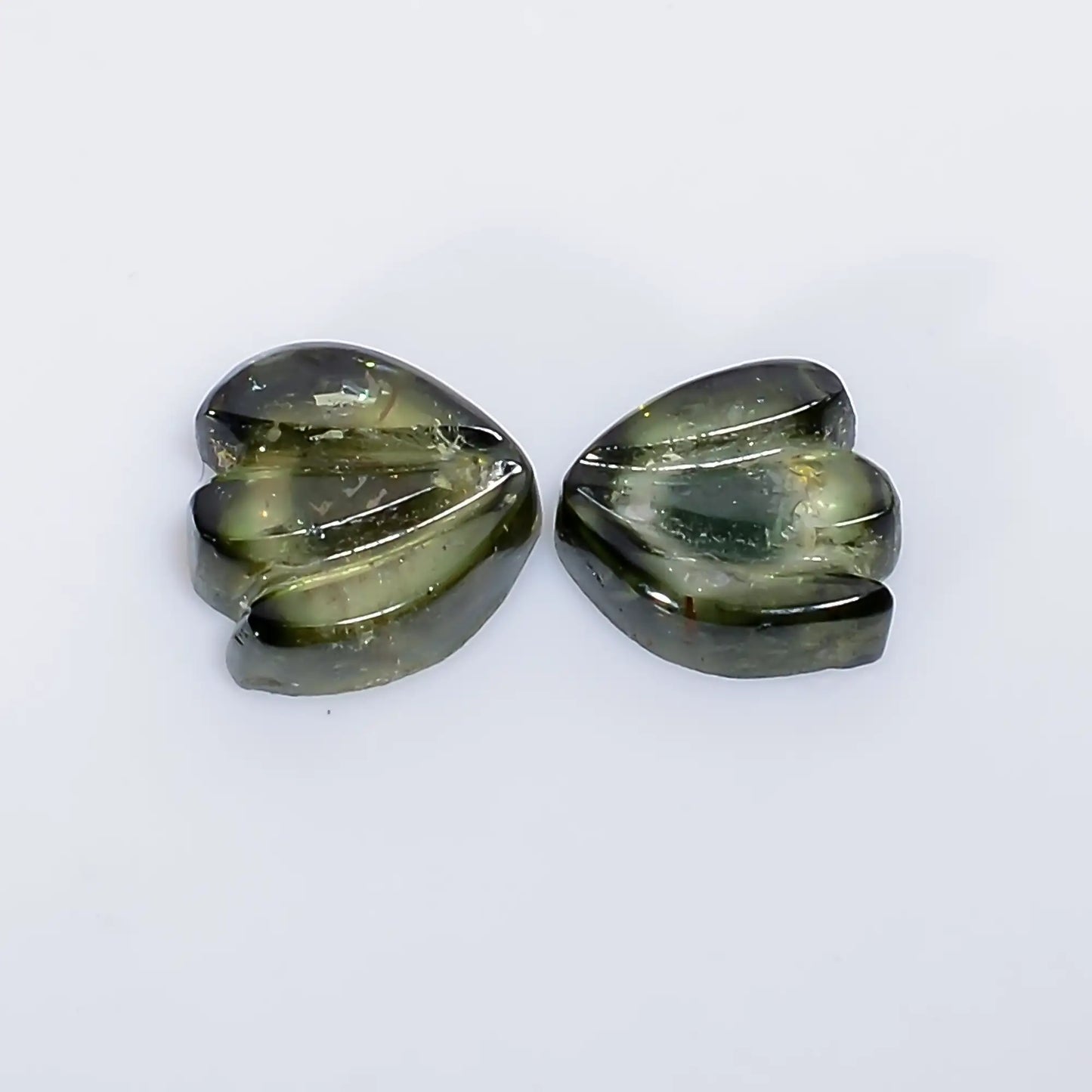 Watermelon Tourmaline Butterfly Shape Carved Loose Gemstone Pair Natural 2 Ct. 6X6X1 mm V-7558
