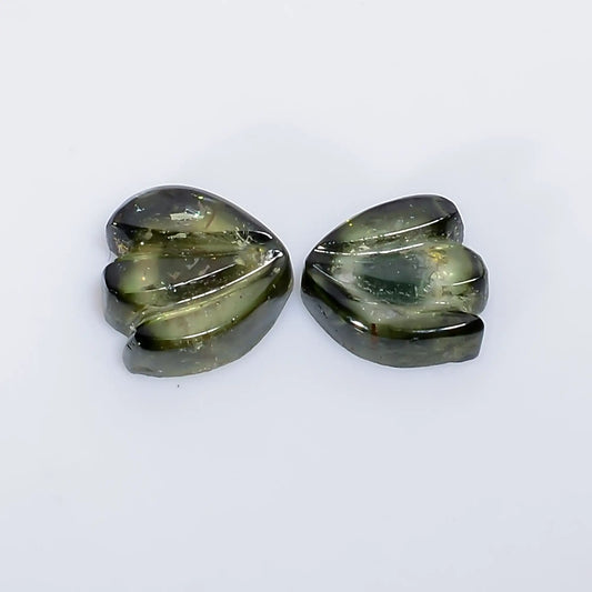 Watermelon Tourmaline Butterfly Shape Carved Loose Gemstone Pair Natural 2 Ct. 6X6X1 mm V-7558