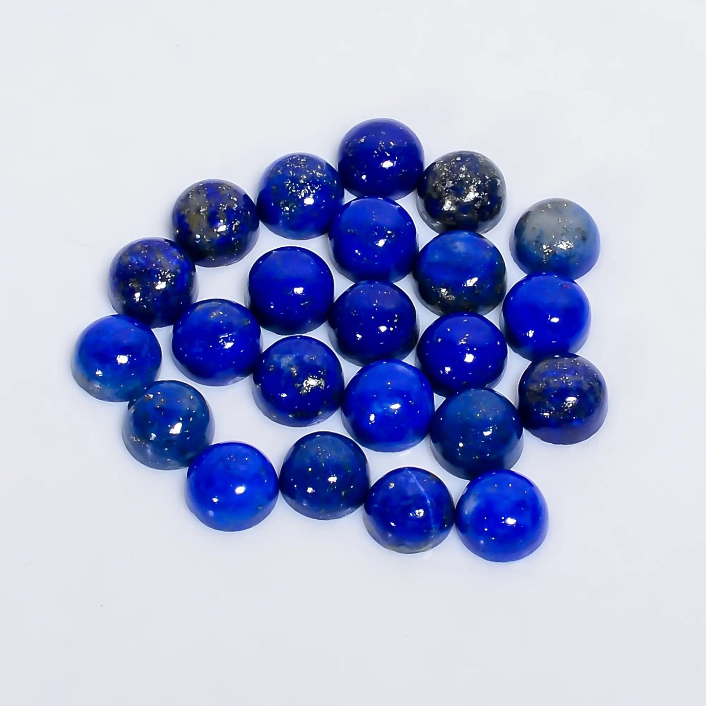 Lapis Lazuli Round Shape Cabochon Loose Gemstone 23 Pcs Lot Natural 23.5 Ct. 5X5X2 mm V-7632