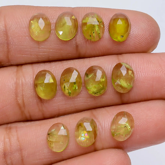 Peridot Oval Shape Faceted Loose Gemstone 12 Pcs Lot Natural 13.5 Ct. 7X5X2 mm V-7712