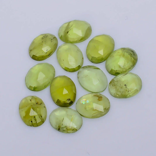 Peridot Oval Shape Faceted Loose Gemstone 12 Pcs Lot Natural 13.5 Ct. 7X5X2 mm V-7712