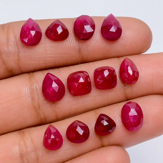 Thailand Pink Ruby Mix Shape Shape Faceted Loose Gemstone 12 Pcs Lot 20 Ct. 5X5 8X5 mm V-7722