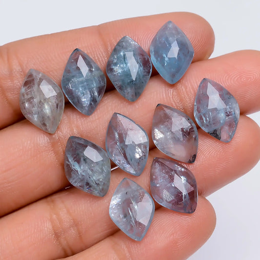 Blue Apatite Marquise Shape Faceted Loose Gemstone 10 Pcs Lot Natural 40 Ct. 13X8X3 mm V-7740
