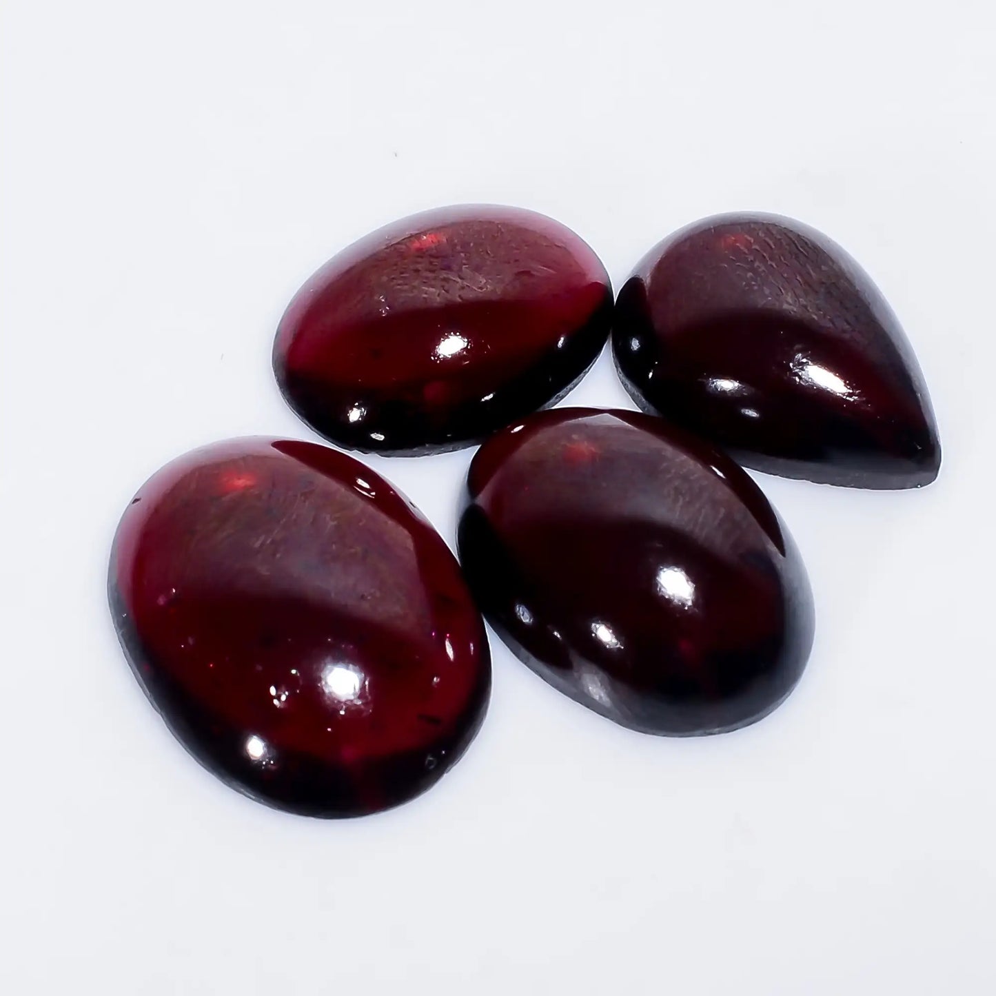 Rhodolite Garnet Mix Shape Shape Cabochon Loose Gemstone 4 Pcs Lot Natural 53 Ct. 15X11 19X14 mm V-7753