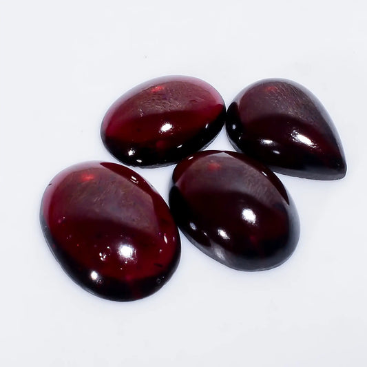 Rhodolite Garnet Mix Shape Shape Cabochon Loose Gemstone 4 Pcs Lot Natural 53 Ct. 15X11 19X14 mm V-7753