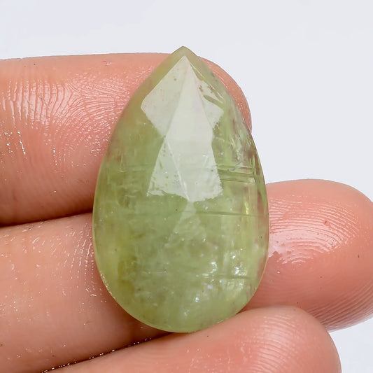 Green Kyanite Pear Shape Faceted Loose Gemstone Natural 16.5 Ct. 25X15X4 mm V-7766