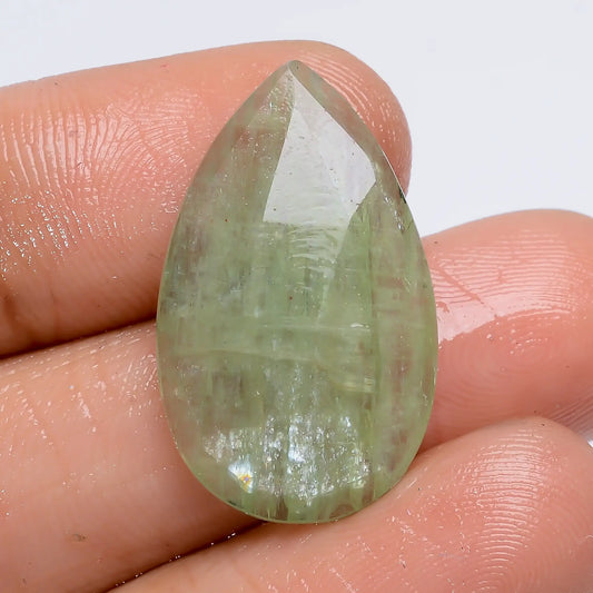 Green Kyanite Pear Shape Faceted Loose Gemstone Natural 14.5 Ct. 25X15X4 mm V-7767