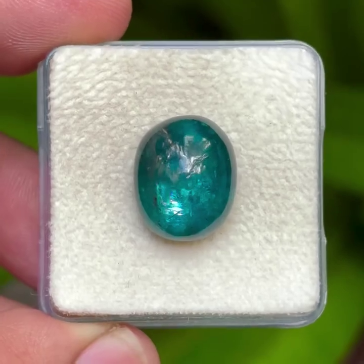 Neon Paraiba Kyanite Oval Shape Cabochon Flat Back Gemstone, 13X16 mm KC-01