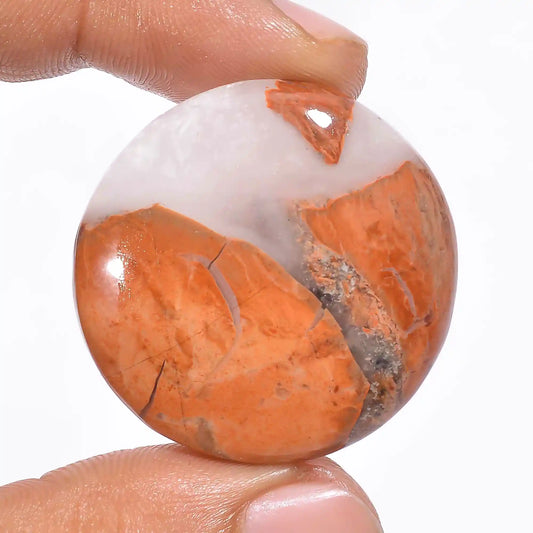 Rainbow Jasper Round Shape Cabochon Loose Gemstone Natural 59 Ct. 32X32X6 mm V-1133