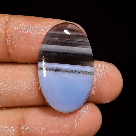 Owyhee Blue Opal Oval Shape Cabochon Loose Gemstone Natural 20.5 Ct. 28X17X6 mm V-1334