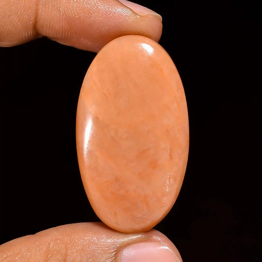 Peach Amazonite Oval Shape Cabochon Loose Gemstone Natural 43 Ct. 38X22X6 mm V-1426