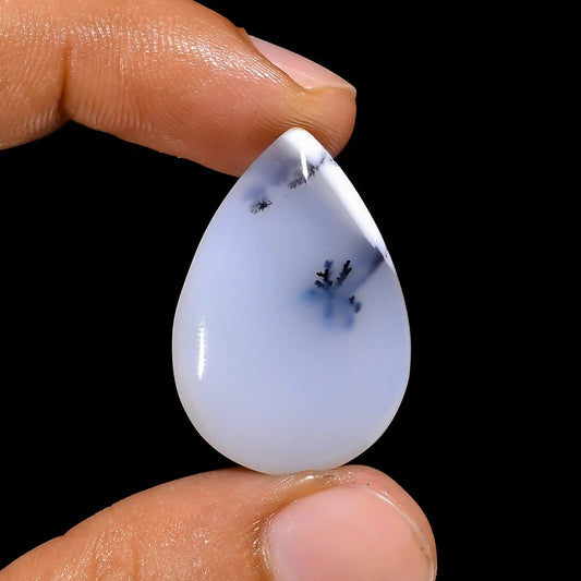 Dendrite Opal Pear Shape Cabochon Loose Gemstone Natural 20 Ct. 28X19X5 mm V-1480