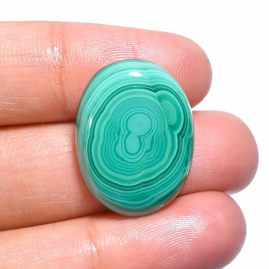 Malachite Oval Shape Cabochon Loose Gemstone Natural 22.5 Ct. 23X17X5 mm V-148