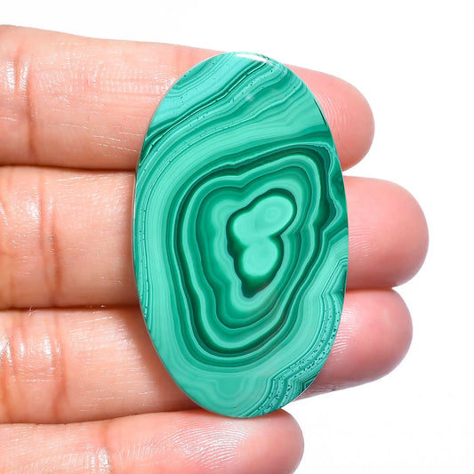 Malachite Oval Shape Cabochon Loose Gemstone Natural 61 Ct. 42X25X5 mm V-150
