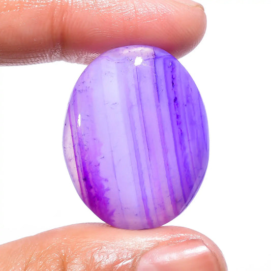 Purple Botswana Agate Oval Shape Cabochon Loose Gemstone 43.5 Ct. 28X22X8 mm V-15