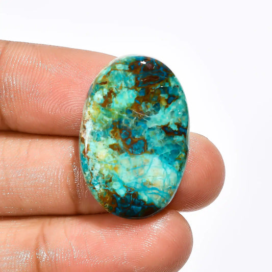Chrysocolla Oval Shape Cabochon Loose Gemstone Natural 20 Ct. 27X18X5 mm V-1757
