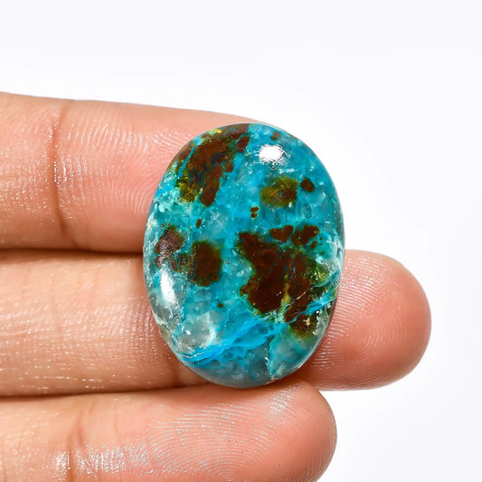 Chrysocolla Oval Shape Cabochon Loose Gemstone Natural 27 Ct. 26X20X7 mm V-1759
