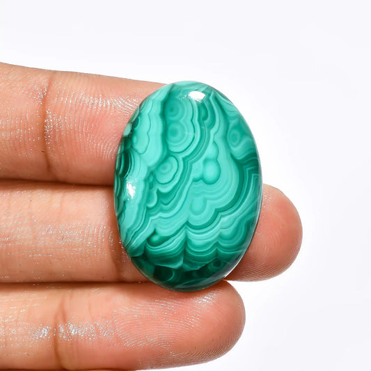 Malachite Oval Shape Cabochon Loose Gemstone Natural 31 Ct. 29X20X5 mm V-1762