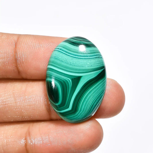 Malachite Oval Shape Cabochon Loose Gemstone Natural 37 Ct. 29X20X6 mm V-1775