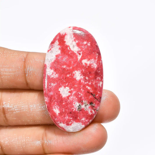 Pink Thulite Oval Shape Cabochon Loose Gemstone Natural 64.5 Ct. 41X24X6 mm V-1778