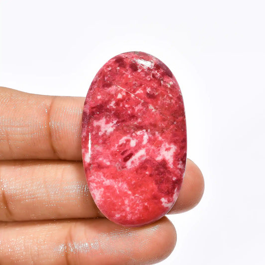 Pink Thulite Oval Shape Cabochon Loose Gemstone Natural 69.5 Ct. 40X24X6 mm V-1785