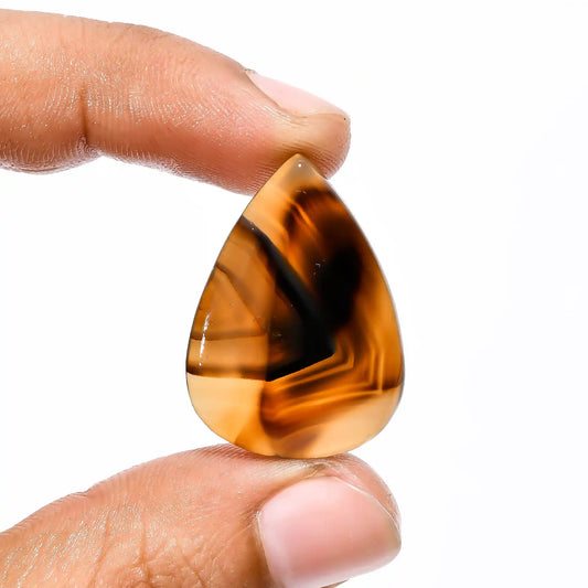 Montana Agate Pear Shape Cabochon Loose Gemstone Natural 19 Ct. 29X21X4 mm V-1809