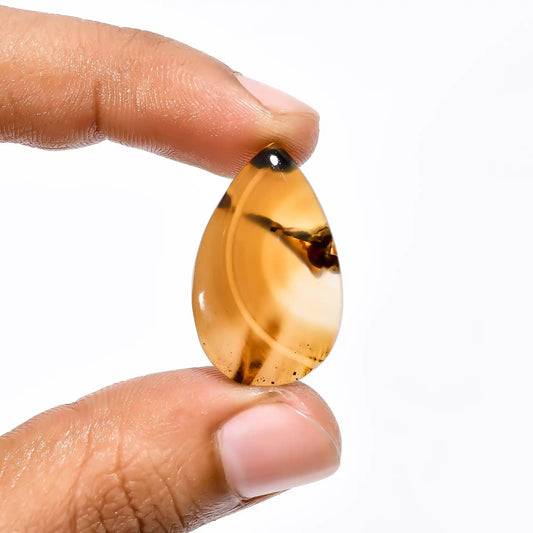 Montana Agate Pear Shape Cabochon Loose Gemstone Natural 16 Ct. 27X17X4 mm V-1824