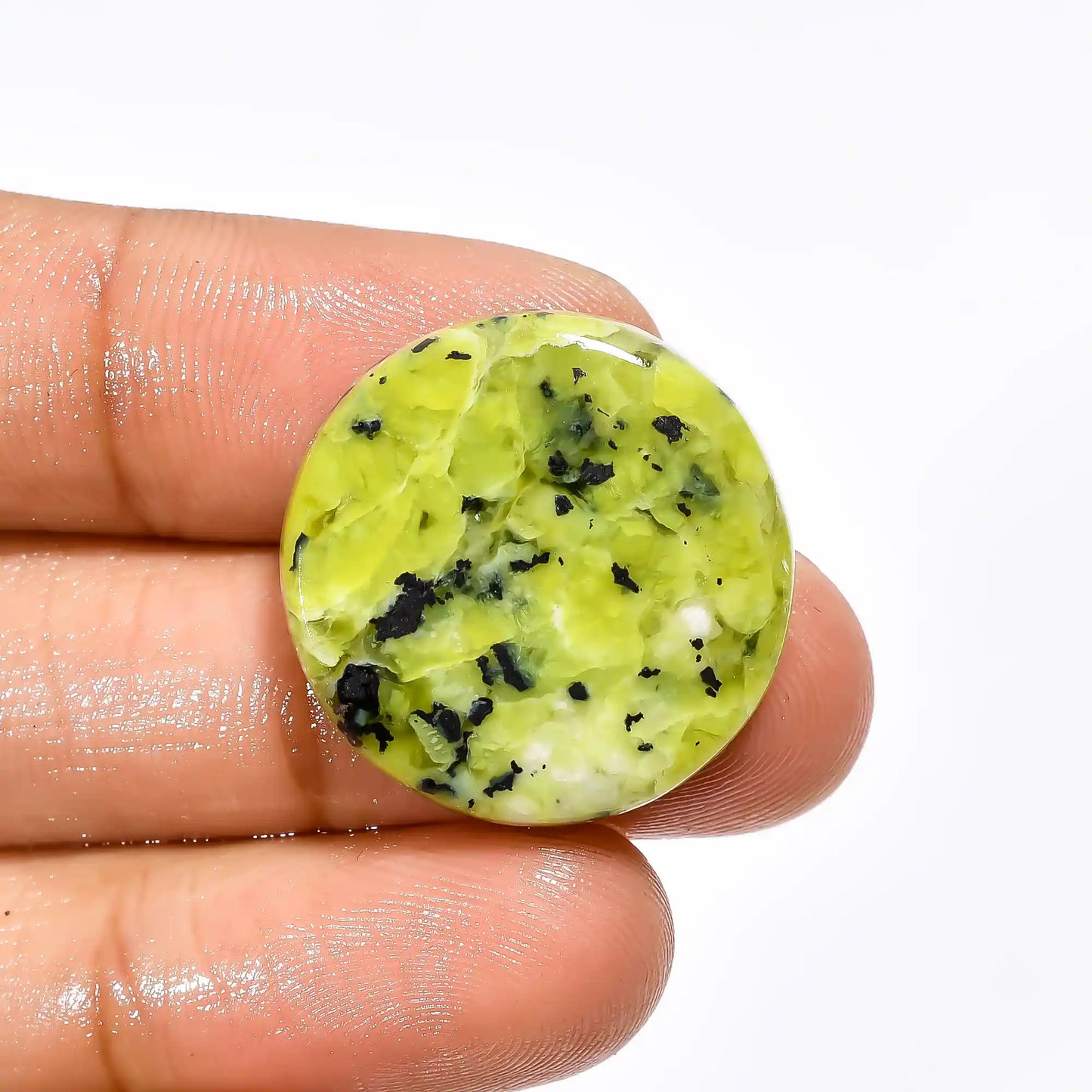 Lizardite Round Shape Cabochon Loose Gemstone Natural 23 Ct. 23X23X4 mm V-1842