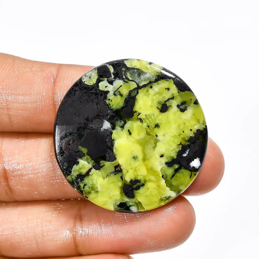 Lizardite Round Shape Cabochon Loose Gemstone Natural 59 Ct. 33X33X5 mm V-1844