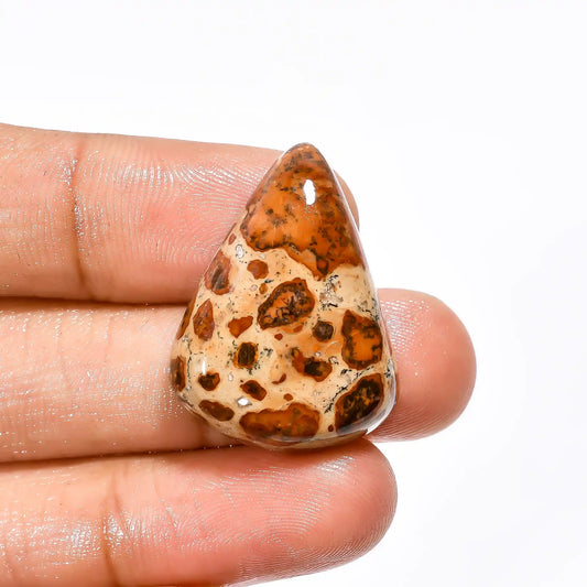 Asteroid Jasper Pear Shape Cabochon Loose Gemstone Natural 25 Ct. 27X21X7 mm V-2001