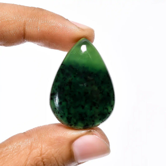 Serpentine Pear Shape Cabochon Loose Gemstone Natural 35 Ct. 32X24X6 mm V-2125