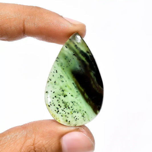 Serpentine Pear Shape Cabochon Loose Gemstone Natural 26 Ct. 38X24X6 mm V-2128