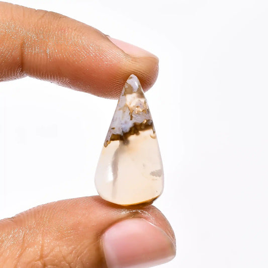 Stick Agate Pear Shape Cabochon Loose Gemstone Natural 11.5 Ct. 24X13X6 mm V-2178