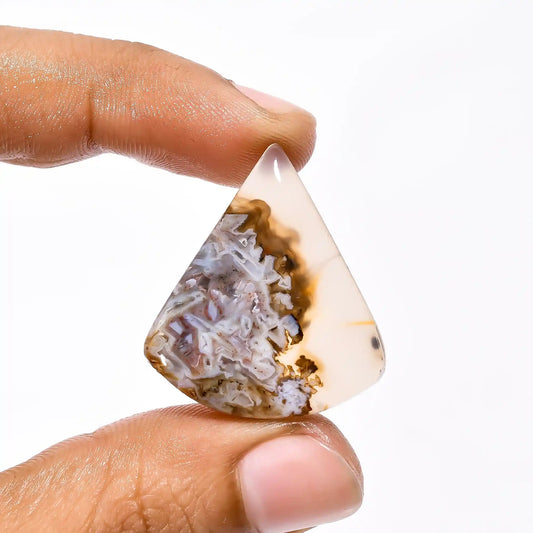 Stick Agate Pear Shape Cabochon Loose Gemstone Natural 32 Ct. 30X27X6 mm V-2196
