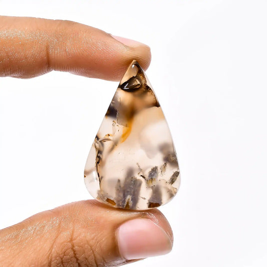 Stick Agate Pear Shape Cabochon Loose Gemstone Natural 39.5 Ct. 37X24X7 mm V-2201