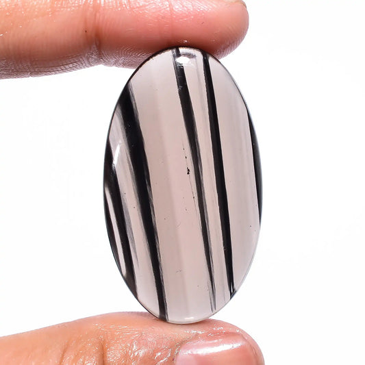 Midnight Oval Shape Cabochon Loose Gemstone Natural 43 Ct. 41X24X6 mm V-224