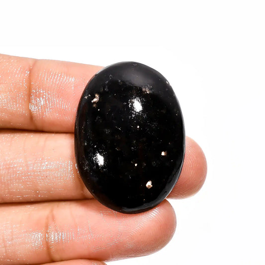 Golden Nuummite Oval Shape Cabochon Loose Gemstone Natural 40 Ct. 31X22X7 mm V-2258