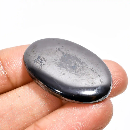 Hematite Oval Shape Cabochon Loose Gemstone Natural 61 Ct. 34X22X5 mm V-2270