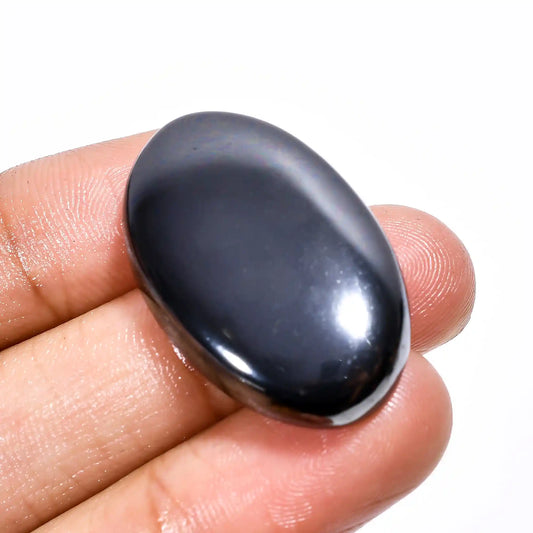 Hematite Oval Shape Cabochon Loose Gemstone Natural 65.5 Ct. 32X20X7 mm V-2271