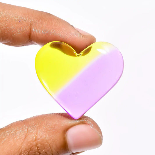 Chalcedony Quartz Heart Shape Cabochon Loose Gemstone 57 Ct. 29X33X8 mm V-2277