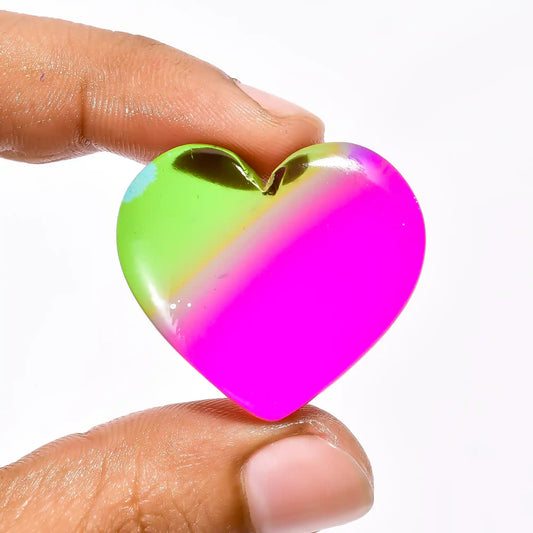Chalcedony Quartz Heart Shape Cabochon Loose Gemstone 54.5 Ct. 29X32X8 mm V-2280