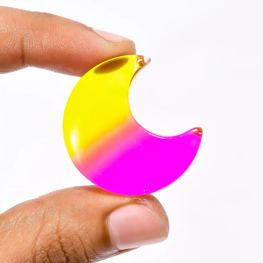 Chalcedony Quartz Crescent Moon Shape Cabochon Loose Gemstone 44.5 Ct. 31X27X7 mm V-2285