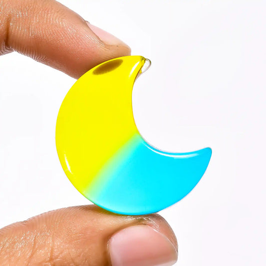 Chalcedony Quartz Crescent Moon Shape Cabochon Loose Gemstone 43 Ct. 31X26X7 mm V-2293